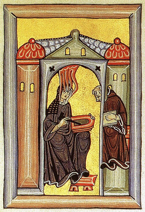 Hildegard von Bingen (Hildegarda Bingenietė) rankraščio miniatiūra